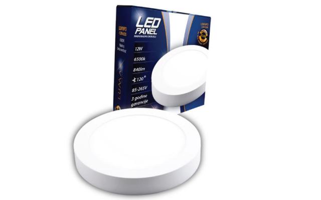 LED panel nadgradni okrugli – 12W 3000K ® LUMAX