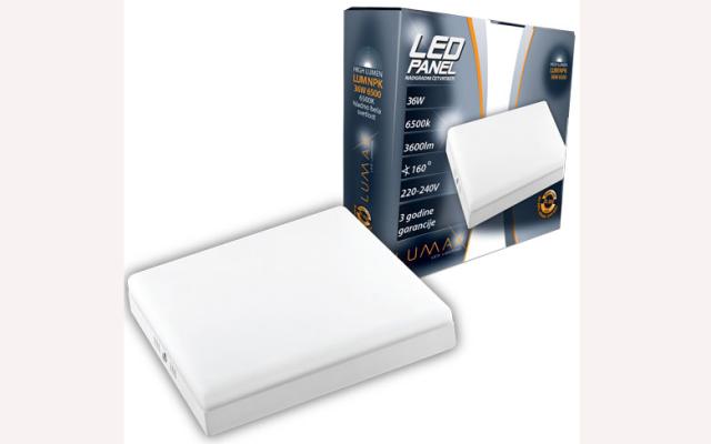 HIGH LUMEN LED panel nadgradni četvtasti – 36W 6500K