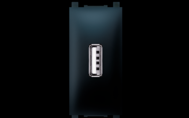 PRIKLJUČNICA USB PUNJAČ, TIP A, F KONEKTOR CRNA SOFT